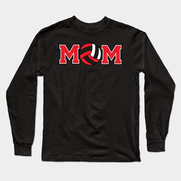 Volleyball Mom Red Long Sleeve T-Shirt by capesandrollerskates 